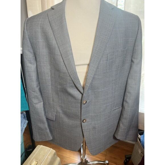Ralph Lauren Black Label Grey Houndstooth Wool Blazer- Size 48R - Picture 2 of 8